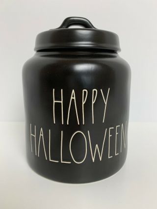 Rae Dunn Happy Halloween Matte Black Canister Cookie Jar