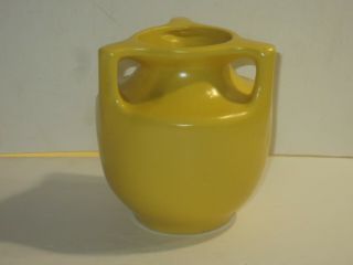 Haeger Pottery Matte Yellow Three Handled Arts & Crafts Vase No.  43,  Teco Style