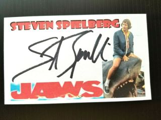 " Jaws " Steven Spielberg Autographed 3x5 Index Card