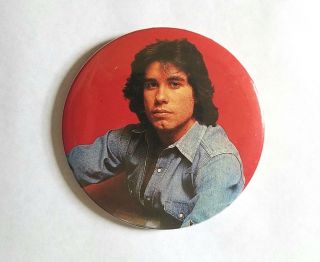 Rare 1975 Welcome Back Kotter Tv Promo Button John Travolta Vinnie Barbarino Pin