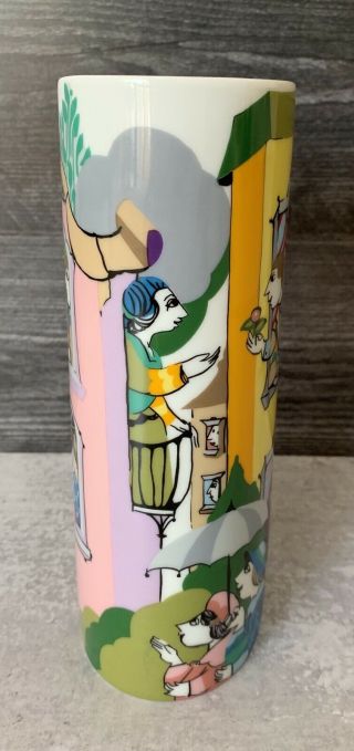 Colorful Oval Porcelain Vase by Bjorn Wiinblad for Rosenthal Studio Linie German 3
