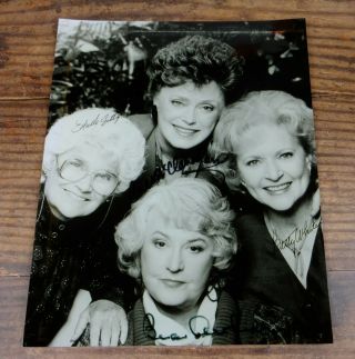 Golden Girls Autographed Signed Photo - 8 X 10 B & W Signed By All Four