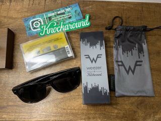 Weezer Limited Edition Knockaround Fort Knocks Sunglasses W/ Cassette Tape