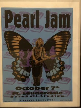 Pearl Jam Poster Ft Lauderdale 1996