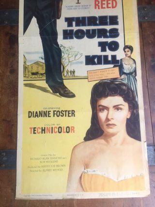 THREE HOURS TO KILL/ORIG.  U.  S.  Western MOVIE POSTER (DANA ANDREWS/DONNA REED) 3