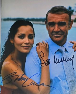 Sean Connery & Barbara Carrera 2x Signed 8x10 Photo W/ Holo 007 James Bond