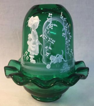 Fenton Hand Painted Mary Gregory Style 