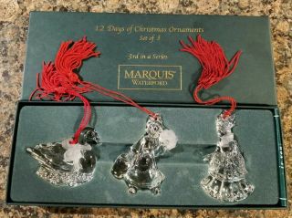 Waterford Marquis 12 Days Of Christmas Ornaments 3rd In A Series Set