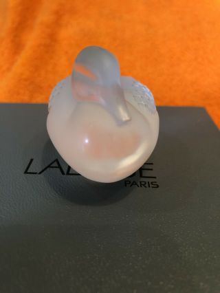 LALIQUE SLEEPY DUCK Frosted Crystal Signed Figurine 4
