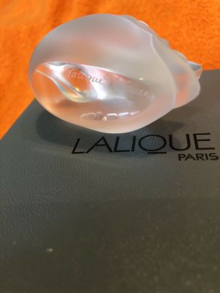 LALIQUE SLEEPY DUCK Frosted Crystal Signed Figurine 5