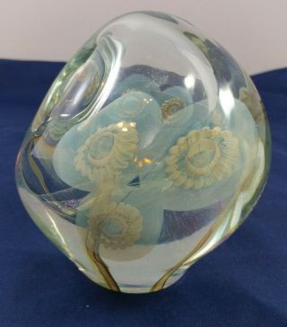 Robert Eickholt Seascape Paperweight Style Art Glass Vase - Signed,  Dated 2003