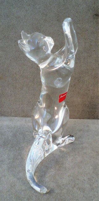Baccarat Crystal Acrobat Cat Sculpture 6.  5 " Tall - Estate Find
