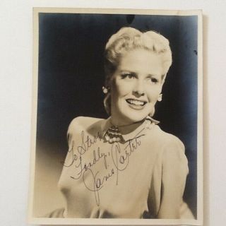 Janis Carter Signed 8x10 Double Weight Photo 40s Actress " Other Woman Roles "