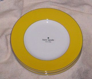 Kate Spade Rutherford Circle Yellow Accent Salad Plates Set Of 4