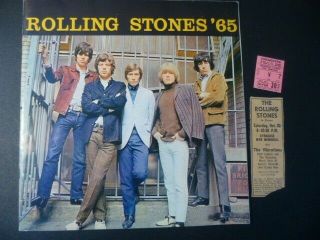 Rolling Stones 1965 Tour Concert Program Book W/ Ticket Stub & Newspaper Ad