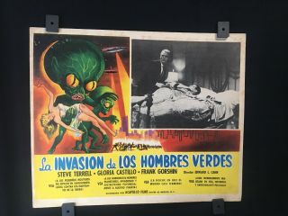1957 Invasion Of The Saucer Men Authentic Mexican Art Lobby Card 14 " X11 "