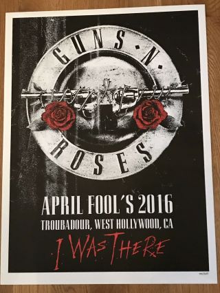 Guns N Roses Gnr Lithograph Tour Poster Limited Ed Troubadour Ca 24 X 18