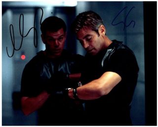 Matt Damon George Clooney Signed 8x10 Picture Photo Autographed Autograph