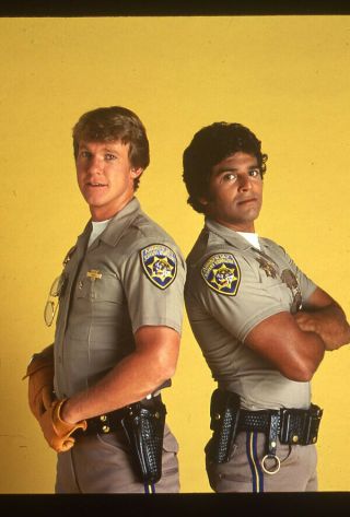 Chips Erik Estrada Larry Wilcox Highway Patrol Uniforms Rare Photo Transparency