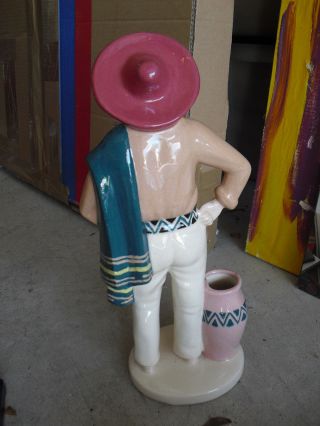 Rare Vintage Weil Ware California Pottery Mexico Man Figurine Statue 14 