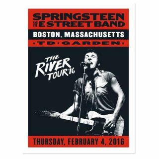 Bruce Springsteen 2016 River Tour Limited Edition Boston Poster 2/4/16