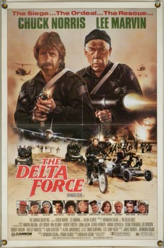 The Delta Force Ff Orig 1sh Movie Poster Chuck Norris Lee Marvin (1986)