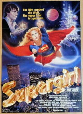 Helen Slater Supergirl Vintage 1 Sheet Movie Poster 1985