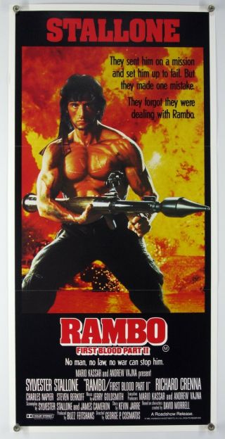 Rambo First Blood Part Ii Sylvester Stallone Classic Action Aus Daybill 1985