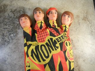 Vintage The Monkees Hand Puppet Pull Cord 1966 Collectible Toy Mattel