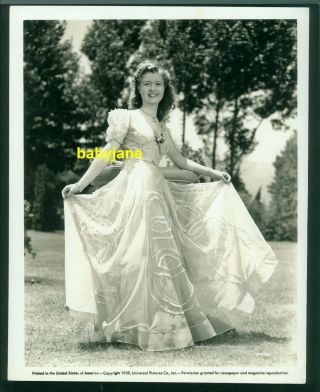 Marcia Mae Jones Vintage 8x10 Photo Wearing A Dress By Vera West 1939 First Love