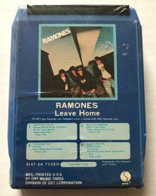 Still Vintage 1977 Ramones Leave Home 8 Track Tape Sire Records Eight