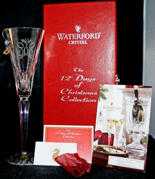 Waterford Crystal 12 Days Of Christmas Champagne Flute Five Gold Rings