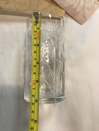 6 Vtg Iittala Mid Century Modern Oiva Toikka Flora Clear 5 1/4” Drink Glass Set 8