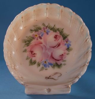 Cambridge Glass Crown Tuscan Charleton Rose Nude Shell Compote 5