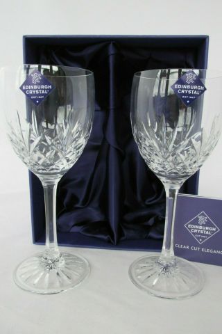 Edinburgh Crystal Wine Glasses Set Of 2 In A Box
