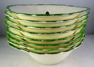 Set Of 8 Blue Ridge Pottery Apple Cereal or Soup Lug Tab Handled Bowls - 4