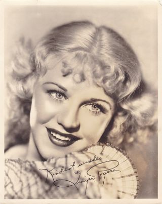 Ginger Rogers Young Vintage 1930s Rko Studio Dbw Portrait Photo