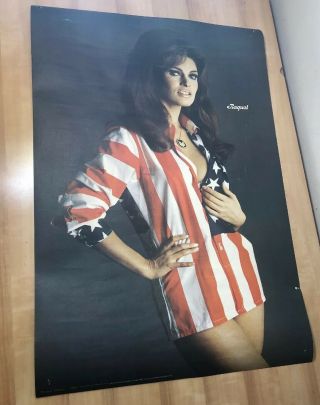 Vintage Raquel Welch In American Flag Shirt Poster 1960 24 " X 36 " Poster Prints
