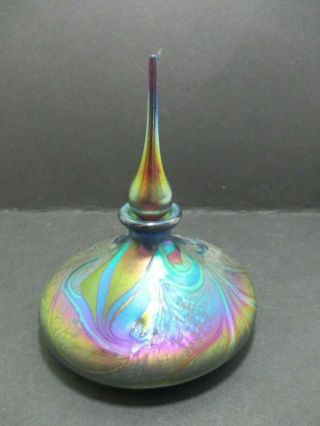 Okra Lamorna Iridescent Scent Bottle - Signed To Base - P.  C.  Brown - 1993 Aa