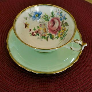 Antique Vintage Paragon Bone China Floral Tea Cup And Saucer Set,  Pink Rose