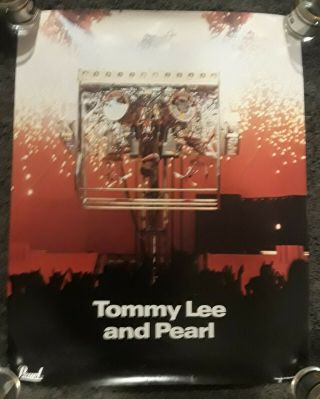 Rare 1987 Tommy Lee Pearl Drums Poster.  Htf,  Paiste Cymbals,  Motley Crue