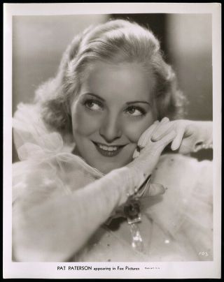 Vintage 1930s Golden Age Of Hollywood Glamour Portrait Photograph Pat Paterson
