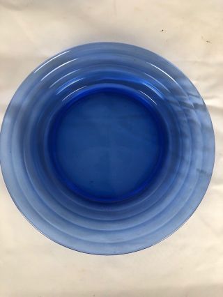 8 Vintage Moderntone Cobalt Blue Glass 9” Dinner Plates Hazel Atlas 1934 - 1942 5