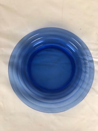 8 Vintage Moderntone Cobalt Blue Glass 9” Dinner Plates Hazel Atlas 1934 - 1942 8