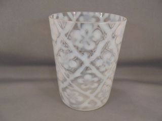 Antique EAPG Beaumont Glass French Opalescent Daisy in Criss Cross Flat Tumbler 2