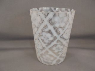 Antique EAPG Beaumont Glass French Opalescent Daisy in Criss Cross Flat Tumbler 3