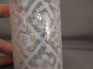 Antique EAPG Beaumont Glass French Opalescent Daisy in Criss Cross Flat Tumbler 7