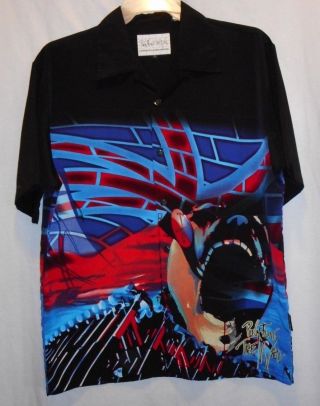 Dragonfly Button Up Pink Floyd Shirt Large - The Wall Movie - Hawaiian Club Camp