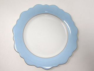 J.  L.  Coquet Limoges France Samoa Blue Dinner Plate 10.  5 " Peint Main