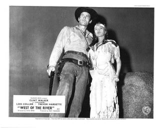 West Of The River Lobby Card Clint Walker As Cheyenne Stephanie Griffin